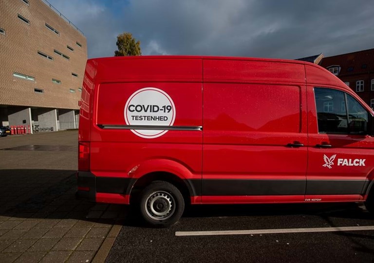 COVID-19 testbil i Skive. Foto: Thomas Køser